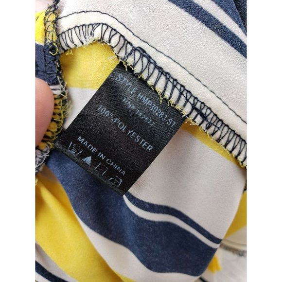 Haute Monde Striped Wide Leg Pants High Rise Trousers Yellow Black Size Small - Picture 5 of 12